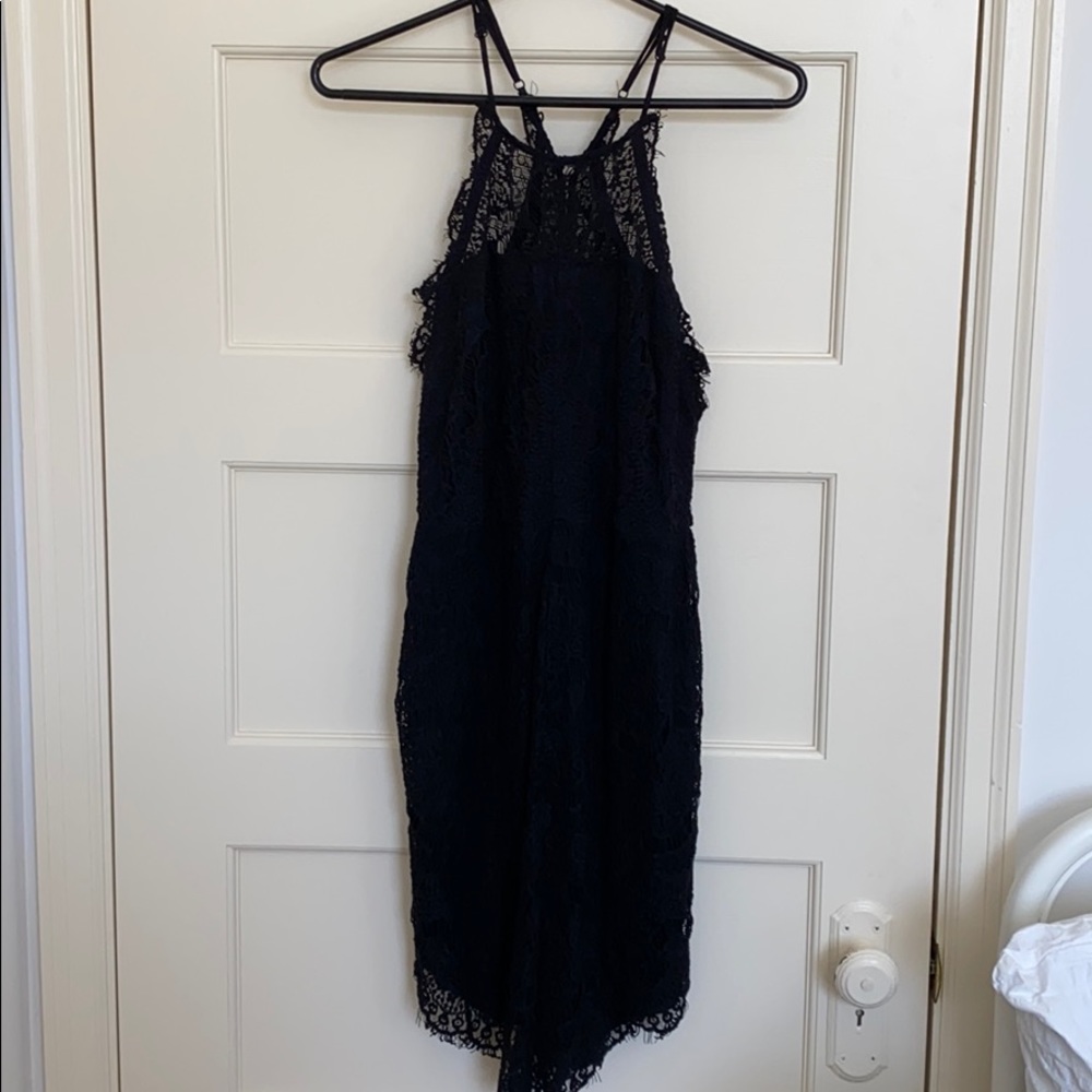Black lace Free People high neck dress
